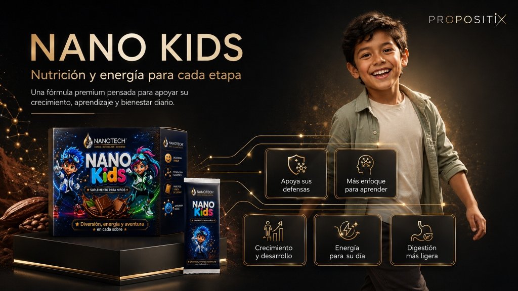 Caja frontal de NANO KIDS sabor chocolate